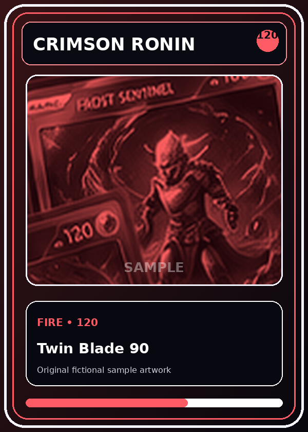 Original fictional Crimson Ronin sample card