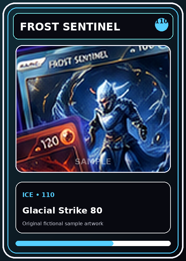 Original fictional Frost Sentinel sample card