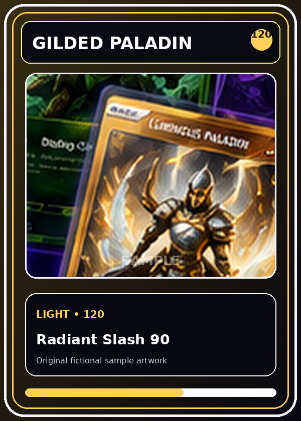 Original fictional Gilded Phoenix card